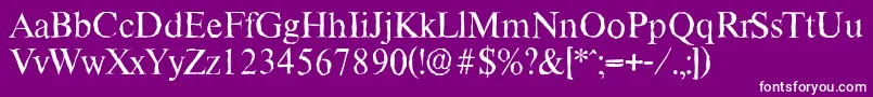 Шрифт ThamesantiqueRegular – белые шрифты на фиолетовом фоне