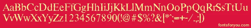 ThamesantiqueRegular-fontti – keltaiset fontit punaisella taustalla