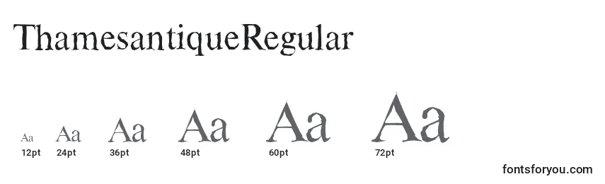 Размеры шрифта ThamesantiqueRegular