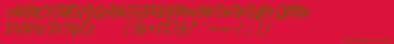 Shanders free Font – Brown Fonts on Red Background