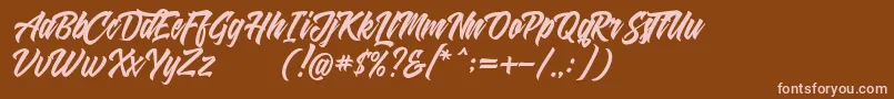 Shanders free Font – Pink Fonts on Brown Background
