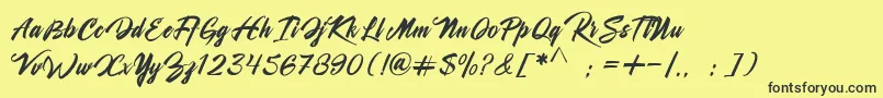 Shanella Font – Black Fonts on Yellow Background