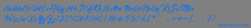 Shanella Font – Blue Fonts on Gray Background
