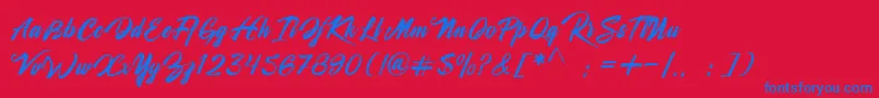 Shanella-fontti – siniset fontit punaisella taustalla