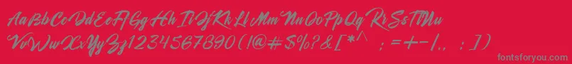 Shanella Font – Gray Fonts on Red Background