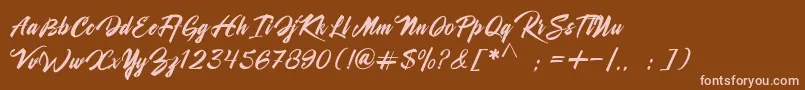 Shanella Font – Pink Fonts on Brown Background