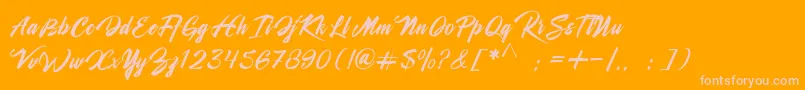 Shanella Font – Pink Fonts on Orange Background