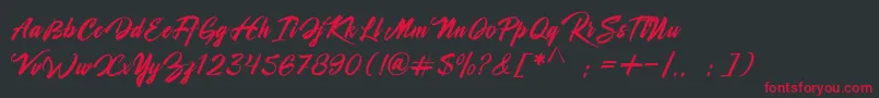 Shanella Font – Red Fonts on Black Background