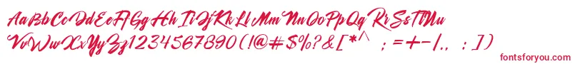 Shanella Font – Red Fonts on White Background