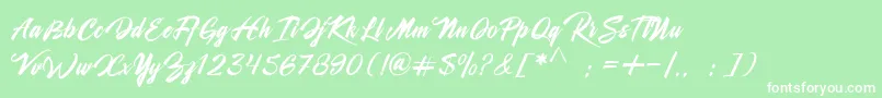 Shanella Font – White Fonts on Green Background