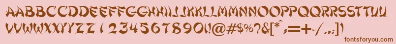 shanghai Font – Brown Fonts on Pink Background