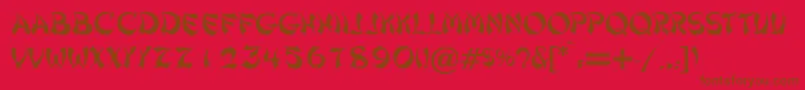 shanghai Font – Brown Fonts on Red Background