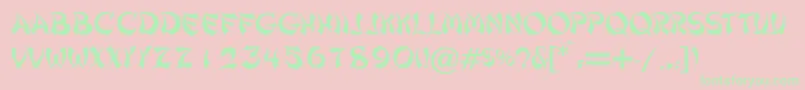 shanghai Font – Green Fonts on Pink Background