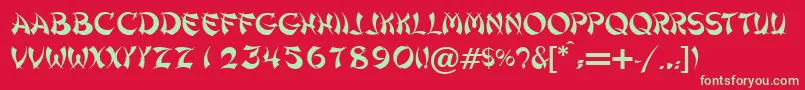 shanghai Font – Green Fonts on Red Background