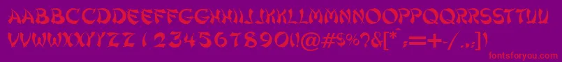 shanghai Font – Red Fonts on Purple Background