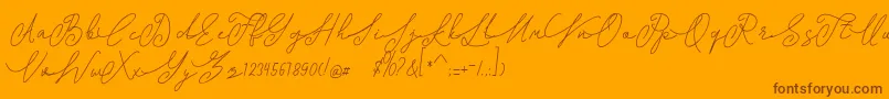 shangrela Font – Brown Fonts on Orange Background