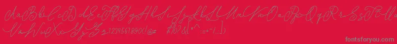 shangrela Font – Gray Fonts on Red Background