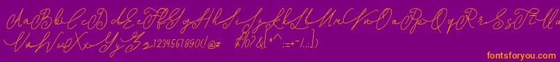 shangrela Font – Orange Fonts on Purple Background