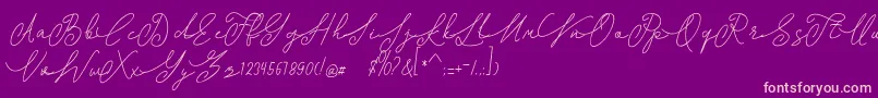 shangrela Font – Pink Fonts on Purple Background