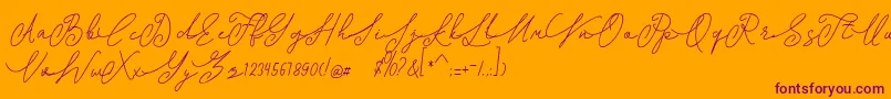 shangrela Font – Purple Fonts on Orange Background
