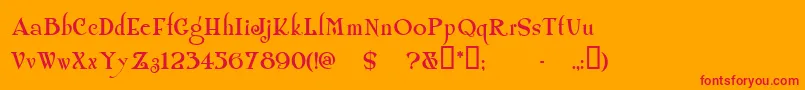 フォントSHANLN   – オレンジの背景に赤い文字