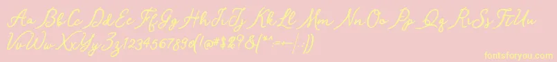 Shantik Font – Yellow Fonts on Pink Background