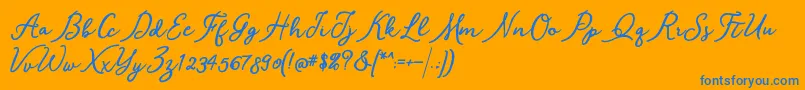 フォントShantik – オレンジの背景に青い文字