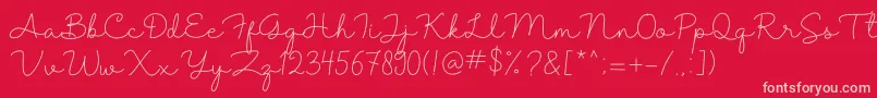 Shantine Font – Pink Fonts on Red Background