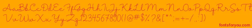 Czcionka Shantine – czerwone czcionki na pomarańczowym tle