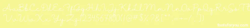 フォントShantine – 黄色い背景に白い文字