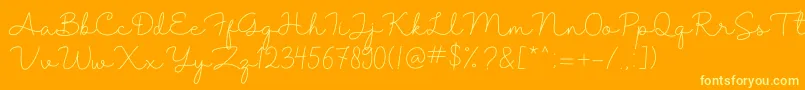 Shantine Font – Yellow Fonts on Orange Background