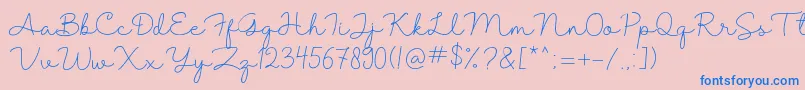 Shantine Font – Blue Fonts on Pink Background