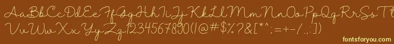 Shantine Font – Yellow Fonts on Brown Background