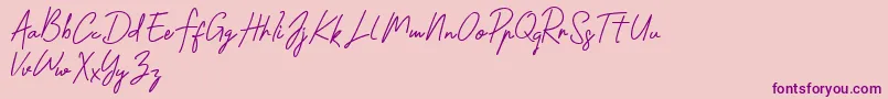 Shantty Font – Purple Fonts on Pink Background