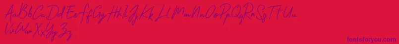 Shantty-Schriftart – Violette Schriften auf rotem Hintergrund