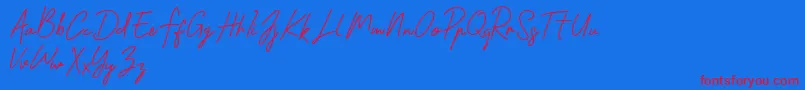 Shantty Font – Red Fonts on Blue Background