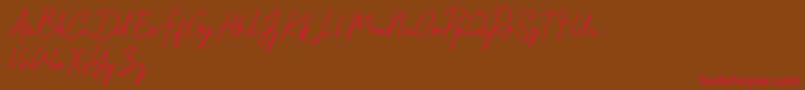 Shantty Font – Red Fonts on Brown Background