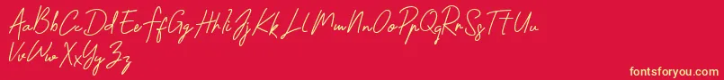 Shantty Font – Yellow Fonts on Red Background