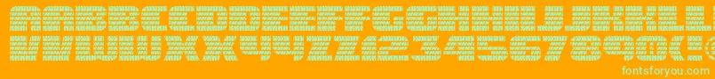 Eaglegtii-Schriftart – Grüne Schriften auf orangefarbenem Hintergrund