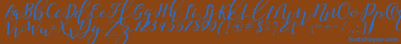Shany Font – Blue Fonts on Brown Background