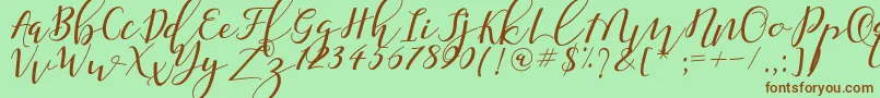 Shany Font – Brown Fonts on Green Background