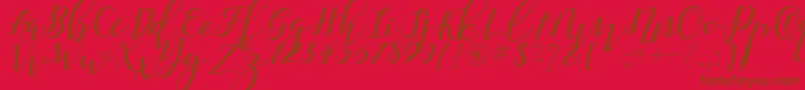 Shany Font – Brown Fonts on Red Background