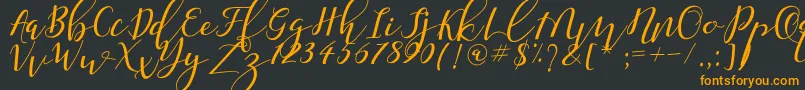 Shany-Schriftart – Orangefarbene Schriften auf schwarzem Hintergrund