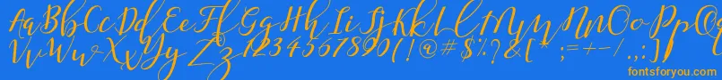 Shany Font – Orange Fonts on Blue Background