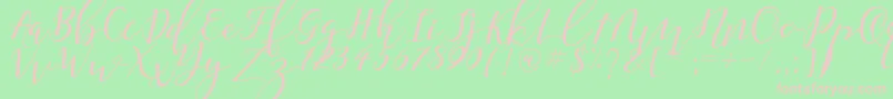 Shany Font – Pink Fonts on Green Background