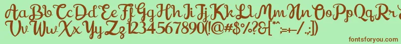 Shaquilla FreeVersion Font – Brown Fonts on Green Background