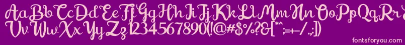 Shaquilla FreeVersion Font – Pink Fonts on Purple Background