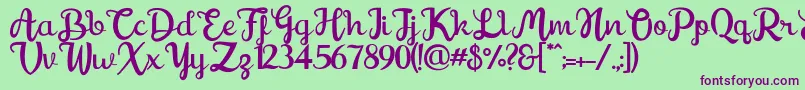 Shaquilla FreeVersion Font – Purple Fonts on Green Background