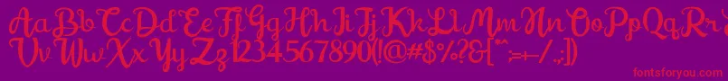 Shaquilla FreeVersion Font – Red Fonts on Purple Background