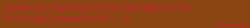 Shardee Font – Red Fonts on Brown Background